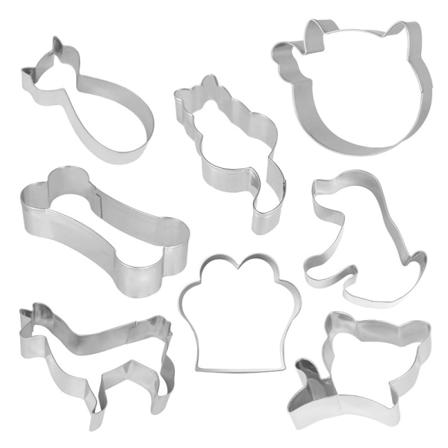 8-osainen set, keksileikkuri, kissanpentu-omeletti, ruostumattomasta teräksestä valmistettu set,