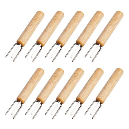 10 stk. Maisholder Kok Gaffel Rustfritt Stål Maisholder Til Hjem Bbq Matlaging