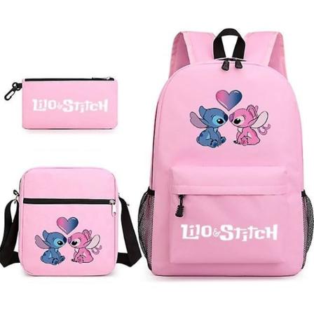 Lilo & Stitch -reppu, set koululaukku love-pink