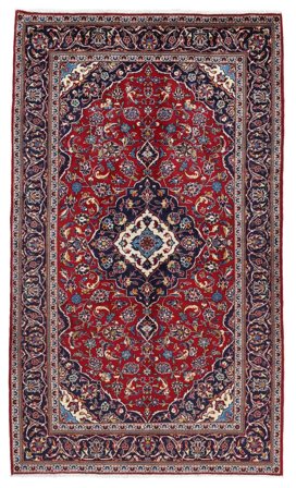 Keshan Teppich Handgeknüpft 150X254 Dunkelrot/Schwarz Persien