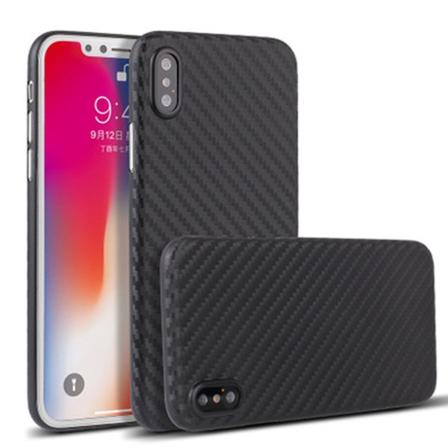 iPhone X/XS - Kraftfullt Stöttåligt Karbon Skal Svart