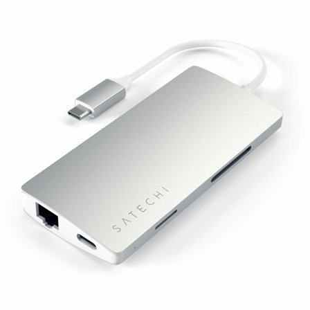 Satechi Aluminum Multi-Port Adapter V2 - Dokkingstasjon - USB-C / Thunderbolt 3 - GigE
