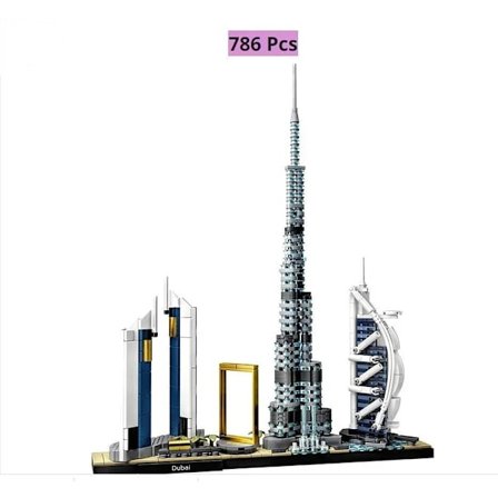 Byggklossar Stadssiluett - New York, London, Dubai Landmärken