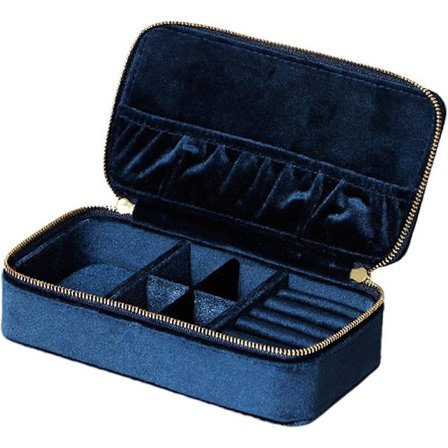 Smykkeskrin Organizer Dobbelt Lynlås Display Holder Æsker Aftagelig Opdeling Samleboks Bærbar Til Armbånd Rejse Ringe Ørestikker Piger Grøn