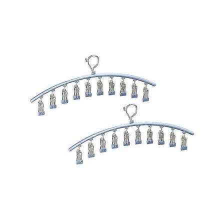 Organizer til skab, metal yoga bukser bøjle med 10 clips holdere hængende skab organizer B
