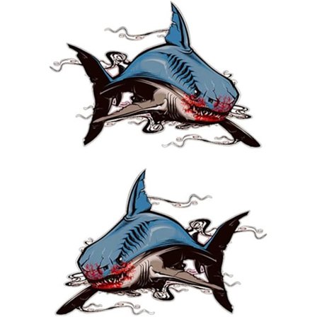 2 stk. Haj-klistermærker til bil, dekorative hajer, bakspejl-klistermærke, refleksivt selvklæbende klistermærke til motorcykelvægge 13 * 9 cm