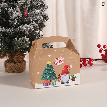 IC 4 stk Kageæske Form Glædelig Jul Godis Kasser Poser Jul D one size