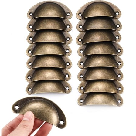 16 Skålformede Skuffegreb, Vintage Skuffegreb, Retro Halvcirkel