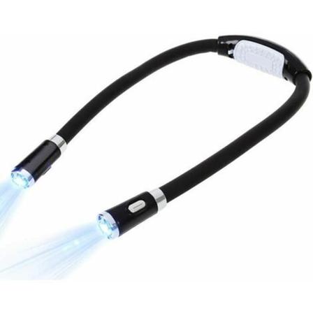 Led-kädetön lukulamppu, joka ripustetaan kaulaan, 4 Led-lamppuhelmeä, 4 nopeusmoodia, voidaan lukea sängyssä tai autossa (valkoinen)