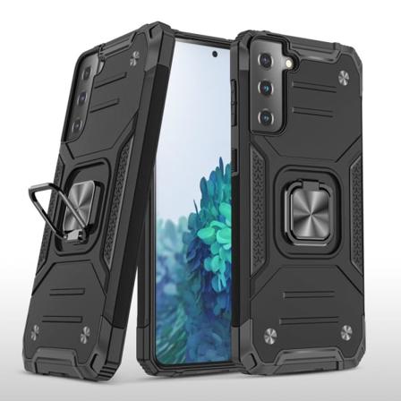 Samsung Galaxy S21 - Armor Hybrid Ring Skal - Svart Black Svart