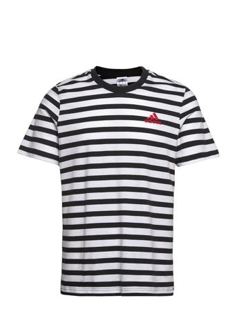 Essentials Stripey Embroidered Logo Tee Patterned Adidas Performance