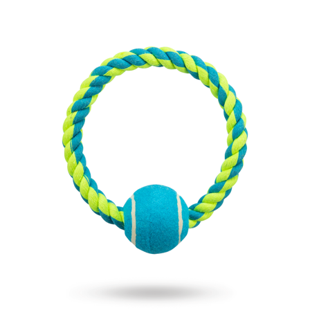 Trixie - Flossring Med Tennisboll - Hundleksaker