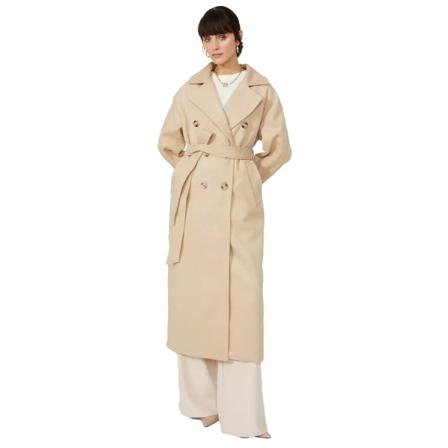 Principer Dam/dam Bälte Longline Coat S-m Beige