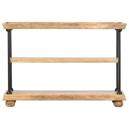 Vidaxl Bokhylla Med 2 Hyllor 110x35x75 Cm Massivt Mangoträ Och S Brun