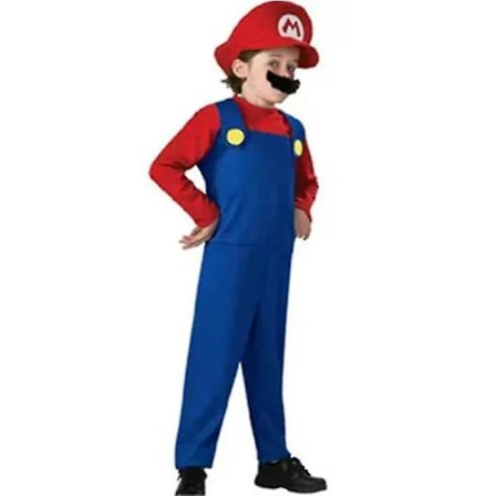 Super Mario Luigi Cosplay Kostym Vuxen Barn Festdräkt Outfit Party Fancy Dress