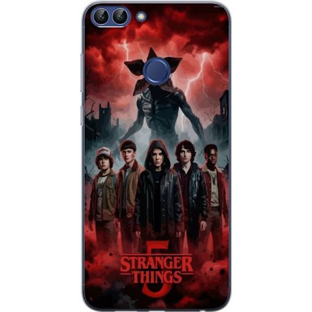 Yhteensopiva Puhelinkuori Huawei Huawei P smart Pimeä Stranger Things -inspiroima fantasiakuvaus salamalla, dramaattisella taivaalla ja intensiivisel