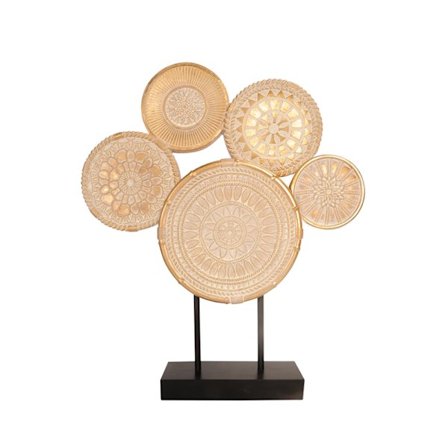 Kultainen polyresiini-totemikoriste, 34x8x41cm