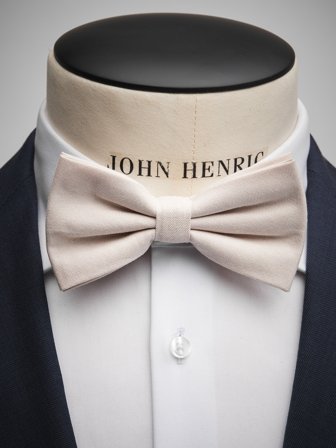 John Henric Men's Hellbeige Baumwollfliege Size Pre-tied