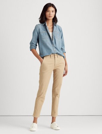 Lauren Ralph Lauren Slim Fit Stretch Chino Pant - Beige - 34
