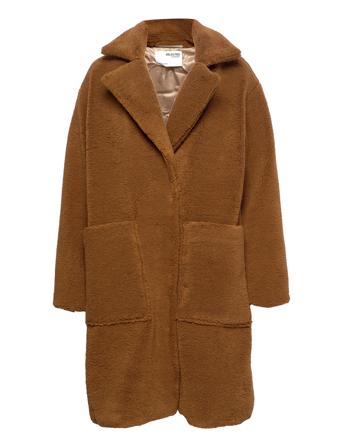 Slfnew Nanna Teddy Jacket Outerwear Coats Winter Coats Brun Selected Femme