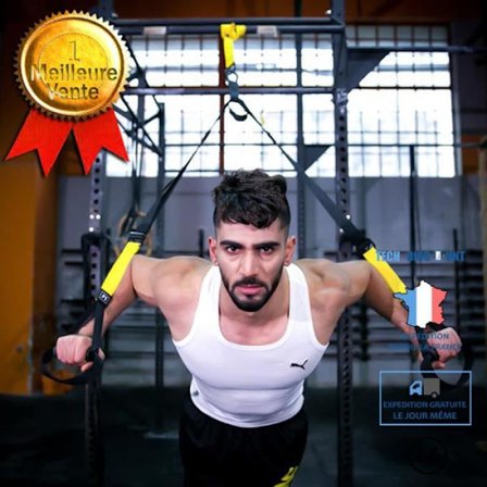 Suspensionsrem - LUNAVO - Justerbar 145-200CM - Elastisk - Fitness - Intensiv