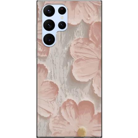 Samsung Galaxy S22 Ultra 5G Gjennomsiktig deksel Rosa Blomster