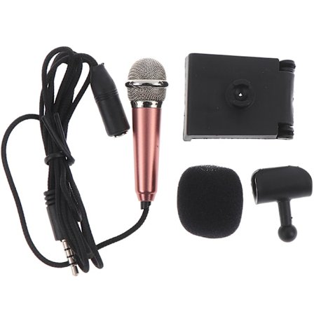 Bærbar 3,5 mm Stereo Studio Mic KTV Karaoke minimikrofon