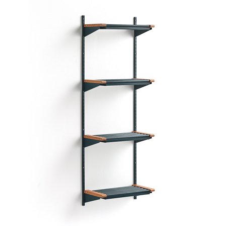 Wandgarderobenschrank JEPPE mit 4 Schuhböden, Grundelement, 1790x600x310 mm, blau/eiche