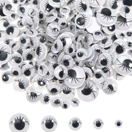 200 stk Wiggle Eyes Øyevipper selvklebende