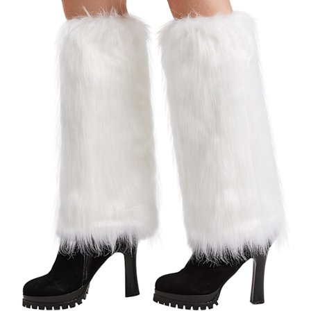 Dame Fur Leg Warmer Vinter Fuzzy Lange Boots Mansjetter Deksel