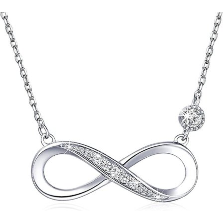 925 Sterling Silver Halsband Billie Bijoux Oändlig Kärlek Infinity Hjärta Acsergery Present