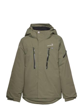 Helicopter Winter Jacket Kids Mint 110/116 Sport Snow-ski Clothing Snow-ski Jacket Khaki Green ISBJÖRN Of Sweden