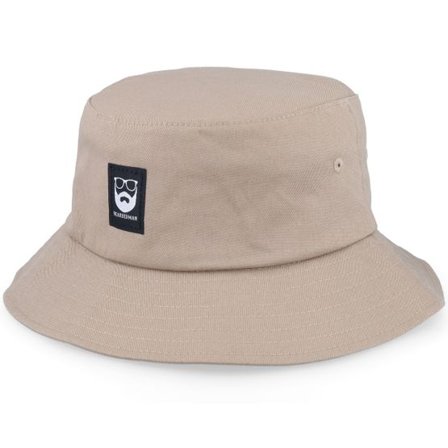 Bearded Man - Beige bucket Hatt - Bm Logo Blk Woven Khaki Bucket @ Hatstore