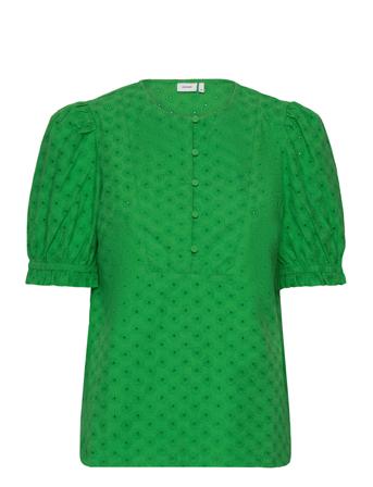 Nuregitta Shirt Kortermet Skjorte Grønn Nümph*Betinget Tilbud