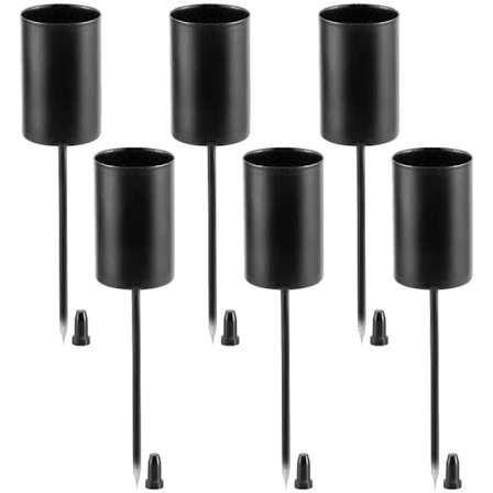 Lys, Kronen av, Lysestaker, Kronen av, Lysestake, Spisslys med spyd, 6 klips svart