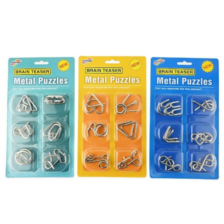 IQ puslespil metal 6-pak Gul Gul