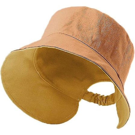 Ponytail Solhat til Kvinder Vendbar Spandhat UV-Beskyttelse Foldbar Bredbremmet Strandhat (FMY)