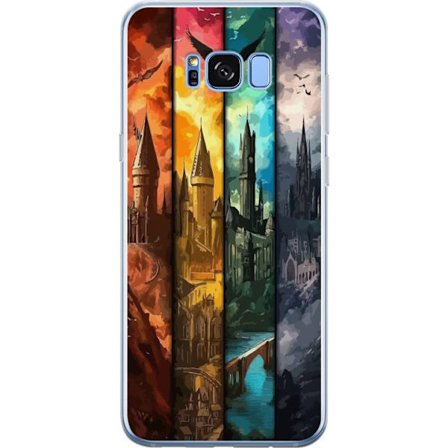 Kompatibel Mobilcover til Samsung Samsung Galaxy S8+ Fire magiske slotte i forskellige elementfarver, episk fantasykunst med ild vand luft og mørke i