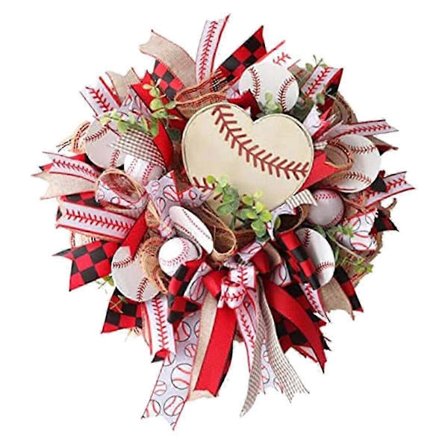 Patriotisk basebollkrans med hängande berlocker för festivaldekoration, självständighetsdagen, minnesdagen