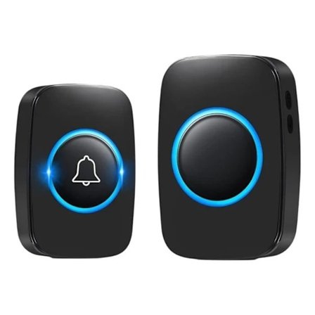 Vanntett Trådløs Dørklokke med Plug-in Mottaker, 300M Rekkevidde, 60 Melodier & 5 Volumnivåer