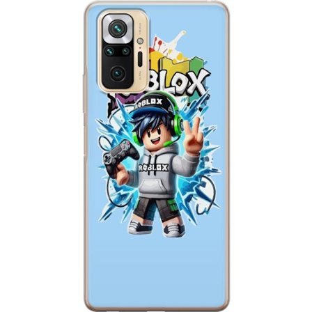Yhteensopiva Puhelinkuori Xiaomi Xiaomi Redmi Note 10 Pro Värikäs Roblox-hahmo, jossa ohjain ja energinen splash art -suunnittelu, täydellinen last