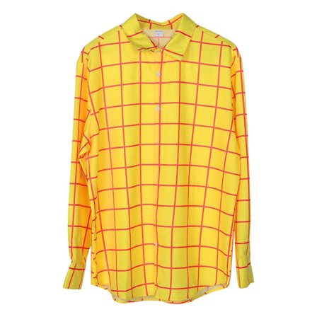 Rutete langermet skjorte for menn, høytider, nedbrett krage, 1 stk.