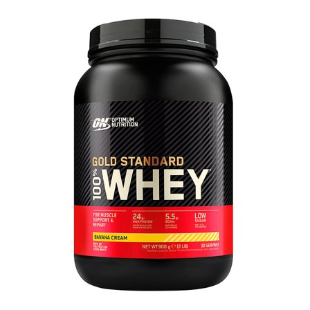 Optimum Nutrition Gold Standard 100% Whey Banana Cream 900 g, Sport & Velvære, Protein & Energi, Proteinpulver