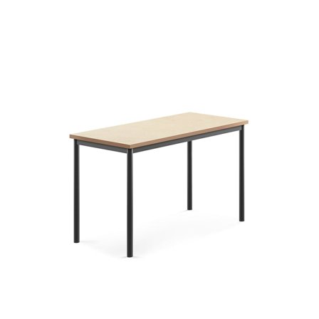 Desk SONITUS, 1200x600x720 mm, beige linoleum, anthracite