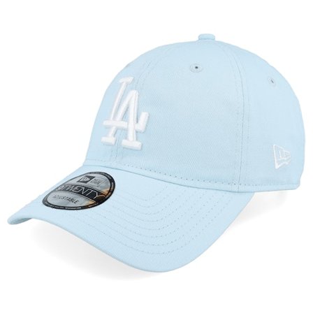 New Era - MLB Blå unconstructed Caps - Los Angeles Dodgers League Essential 9TWENTY Light Blue/White Dad Cap @ Hatstore