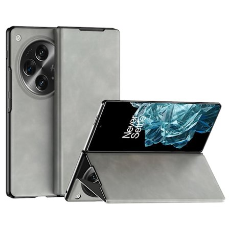 Vikbart case för Oneplus Open, Nappa Texture Stand Leather + Pc Phone Cover