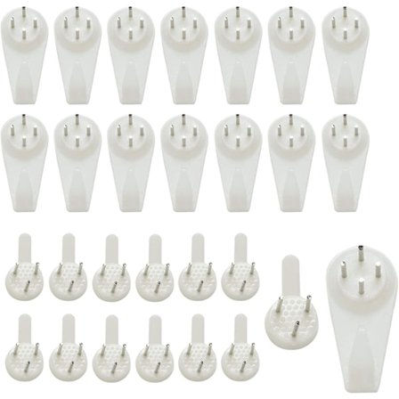 Bildeoppheng Uten Boring 80 Stykker Vegg Bildekrok, Hvit