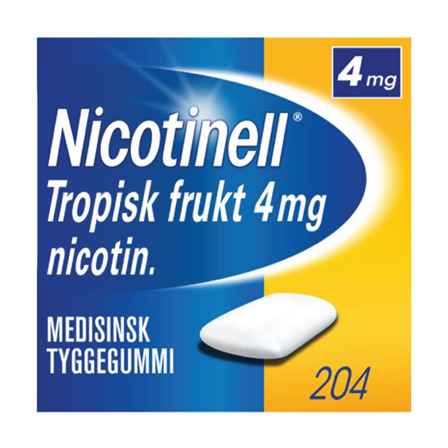 Nicotinell 4 mg tyggegummi, Tropisk frukt, 204 stk.