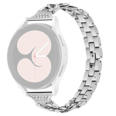 Samsung Galaxy Watch 4 klockarmband med strassdekor - Silver