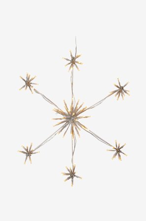 Star Trading - Koriste Flower Snowflake 50 cm - Valkoinen - Joulun koristevalot - - Homeroom